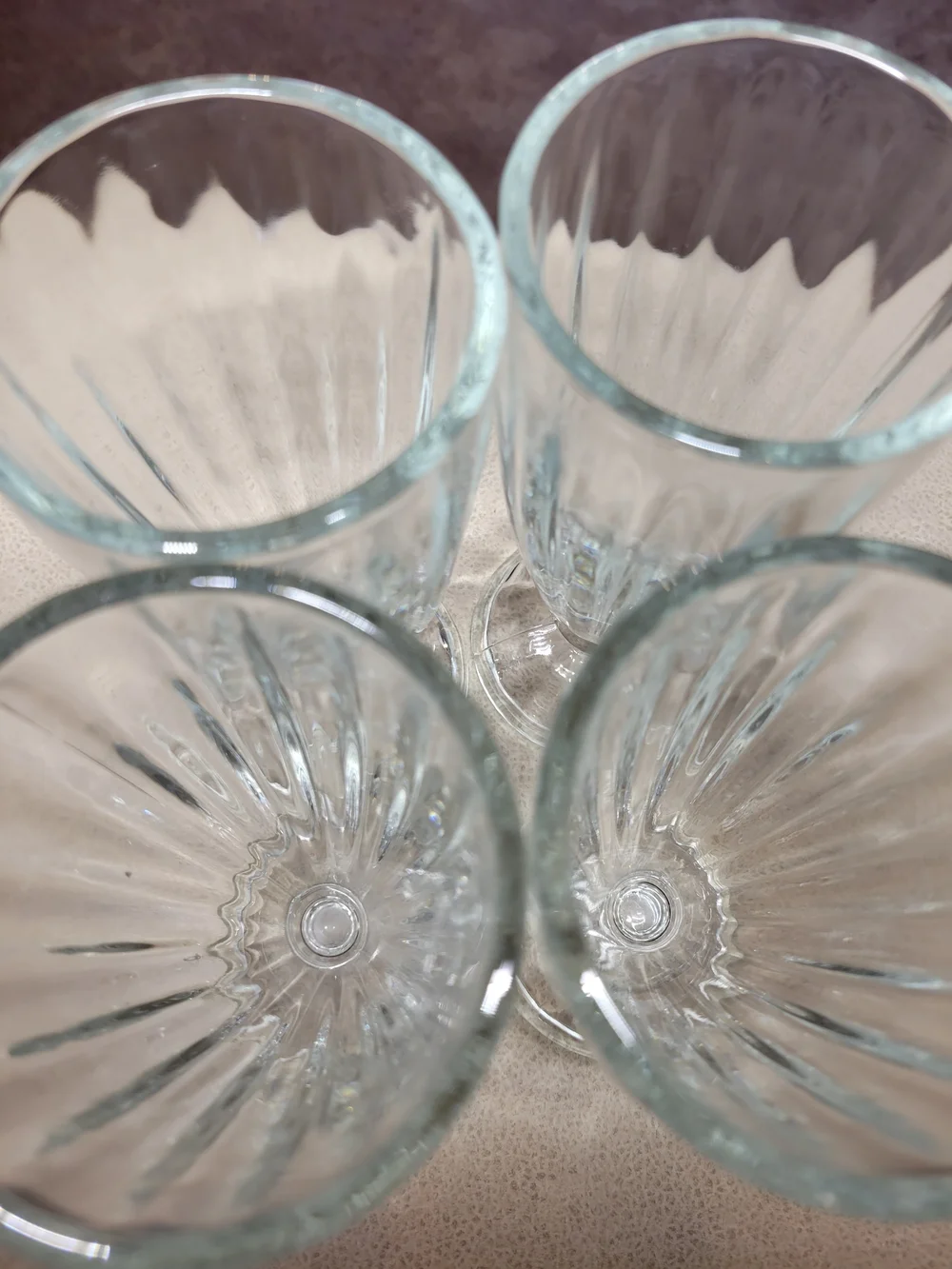 Set of 4 Vintage Clear Glass Milkshake / Soda Fountain Glasses - 12oz